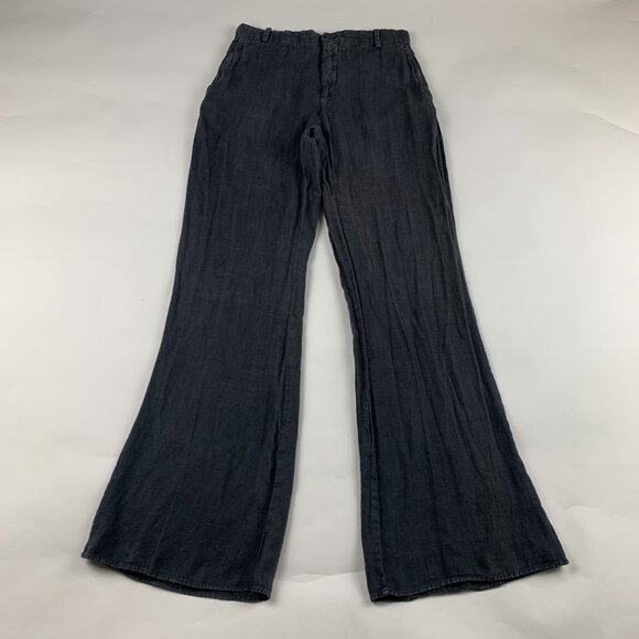 Zara Washed Charcoal Linen Wide Leg Pant S - Picture 1 of 6